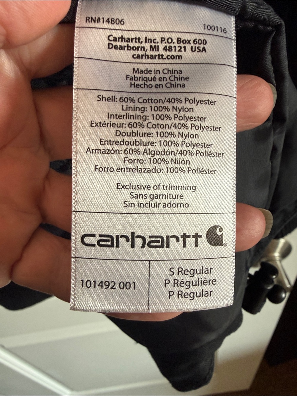 Carhartt Black Zip-Front Quick Duck Jacket - Picture 9 of 12